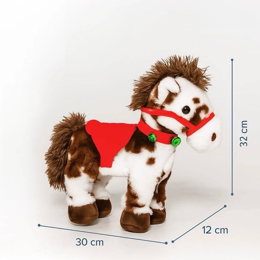 Plush Horse Toy with Red Saddle